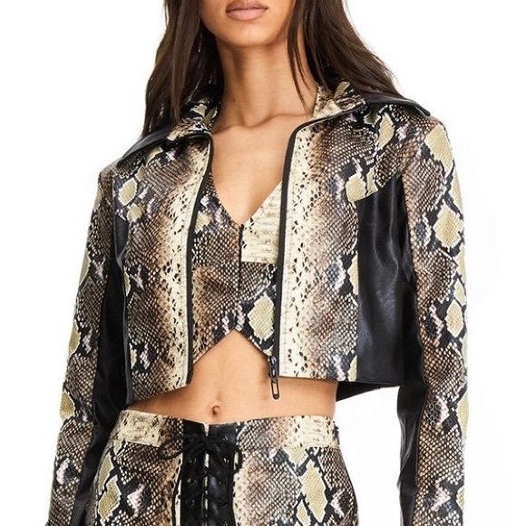 I.AM.GIA Alabama Snake Skin Crop Jacket Size L - Picture 11 of 13